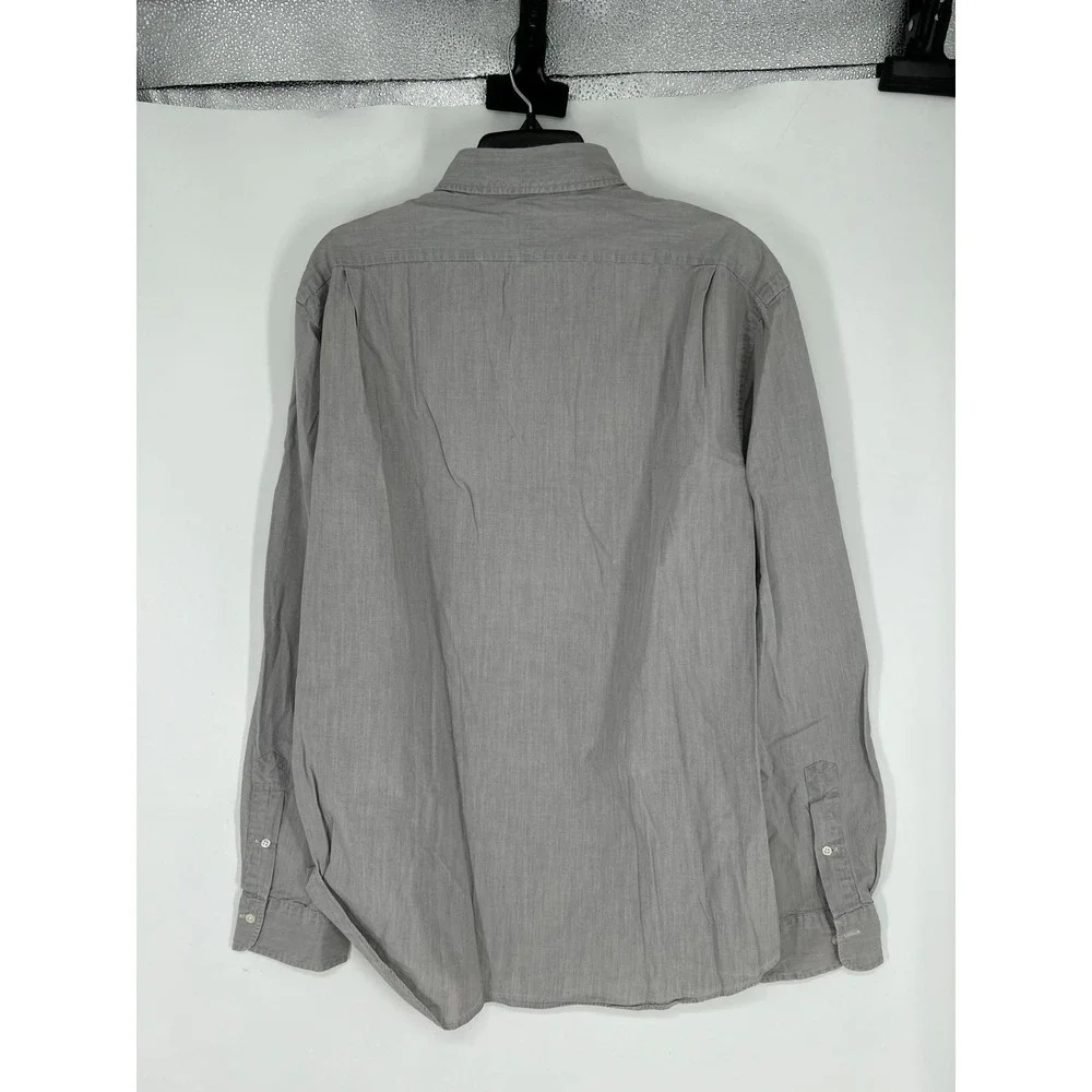 Polo Ralph Lauren Shirt 2XL Grey‎ Heather Poplin Slim Fit Long Sleeve Button Up